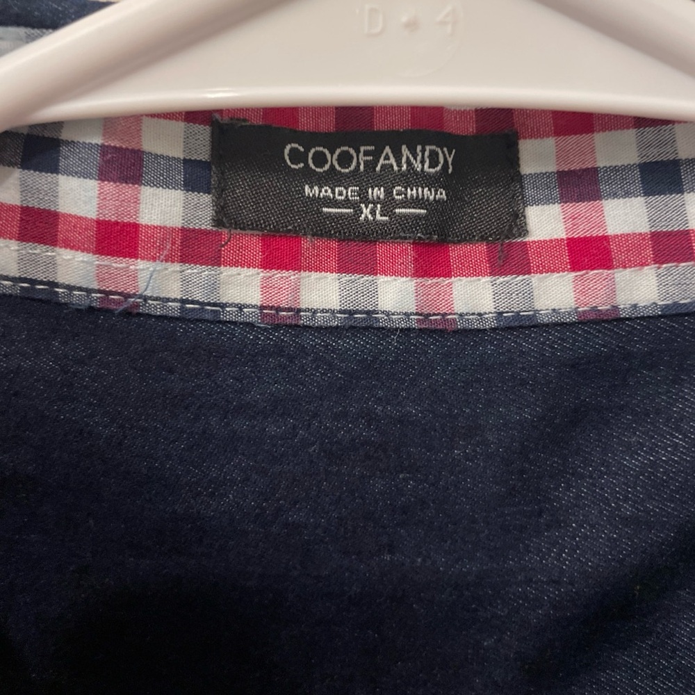 Men's Casual Button Down Shirts - Blue and Black - Picture 11 of 12